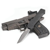 SIG Auto Compound OTF 36032 - 3.5 Inch CPM S30V Clip Point Blade With Gray PVD Coated Finish And Ambidextrous Deployment by SIG