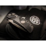Sig Auto EX-A01 Button Lock Gray Automatic Knife - 154CM Drop Point Blade Cerakote Gray Finish G10 Handle by Sig