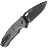 Sig Auto K320A Button Lock Gray Automatic Opening 3.5in S30V Drop Point Knife With Cerakote Blade by Sig