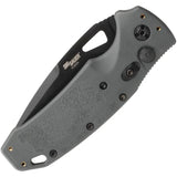 Sig Auto K320A Button Lock Gray Automatic Opening 3.5in S30V Drop Point Knife With Cerakote Blade by Sig