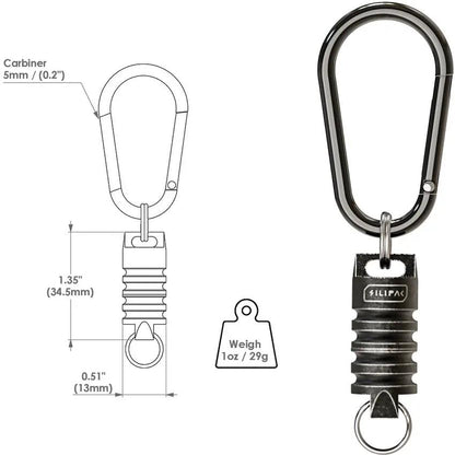 Silipac Mag Beads Stainless Steel SW - Stonewash Finish With Carabiner And Boxed by SILIPAC