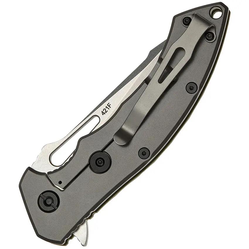 SKIF Knives Shark Framelock SW Olive 421SEG - Stonewash 9Cr18MoV Blade With Olive G10 Handle by SKIF Knives