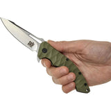 SKIF Knives Shark Framelock SW Olive 421SEG - Stonewash 9Cr18MoV Blade With Olive G10 Handle by SKIF Knives