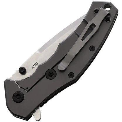 SKIF Knives Griffin Framelock SW Olive 422SEG - Stonewashed 9Cr18MoV Blade with Olive G10 Handle by SKIF Knives