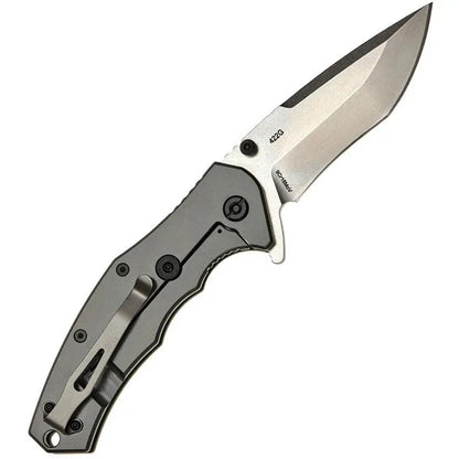 SKIF Knives Griffin Framelock SW Olive 422SEG - Stonewashed 9Cr18MoV Blade with Olive G10 Handle by SKIF Knives