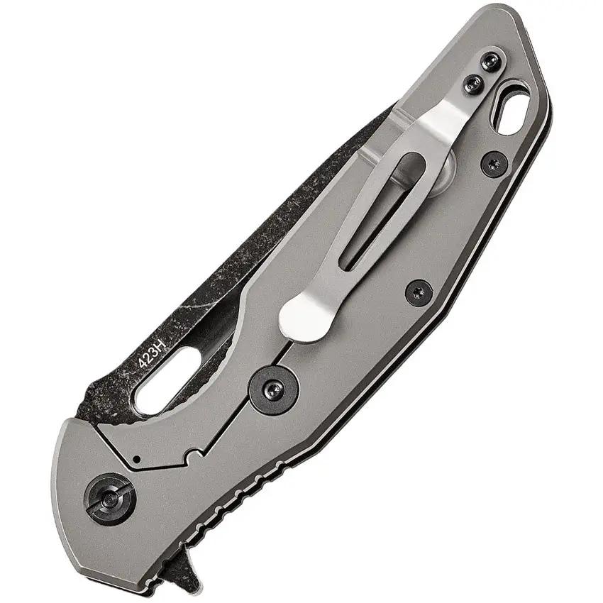 SKIF Knives Defender Framelock - Black Stonewashed Blade In 9Cr18MoV Steel With G10 Handle by SKIF Knives