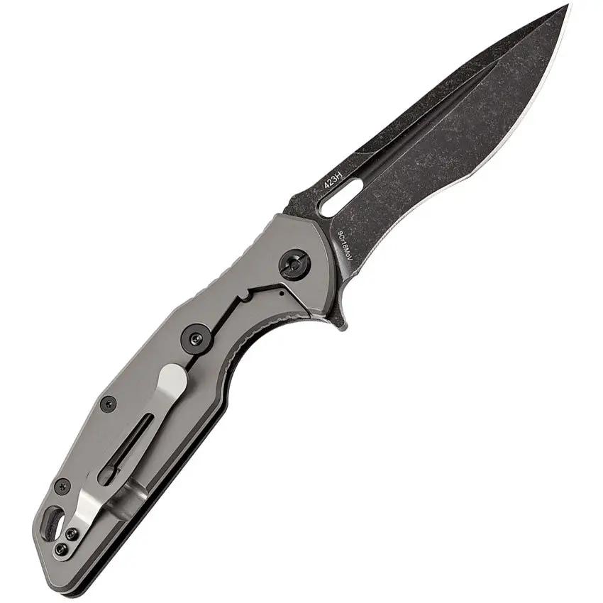 SKIF Knives Defender Framelock - Black Stonewashed Blade In 9Cr18MoV Steel With G10 Handle by SKIF Knives