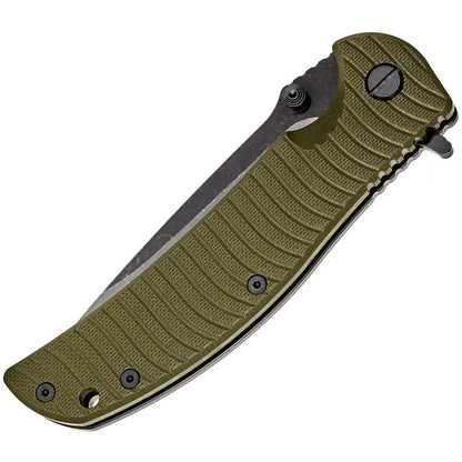 Skif Knives Urbanite Framelock Olive G10 - 9Cr18MoV Stonewashed Blade With Extended Tang And Lanyard by SKIF Knives