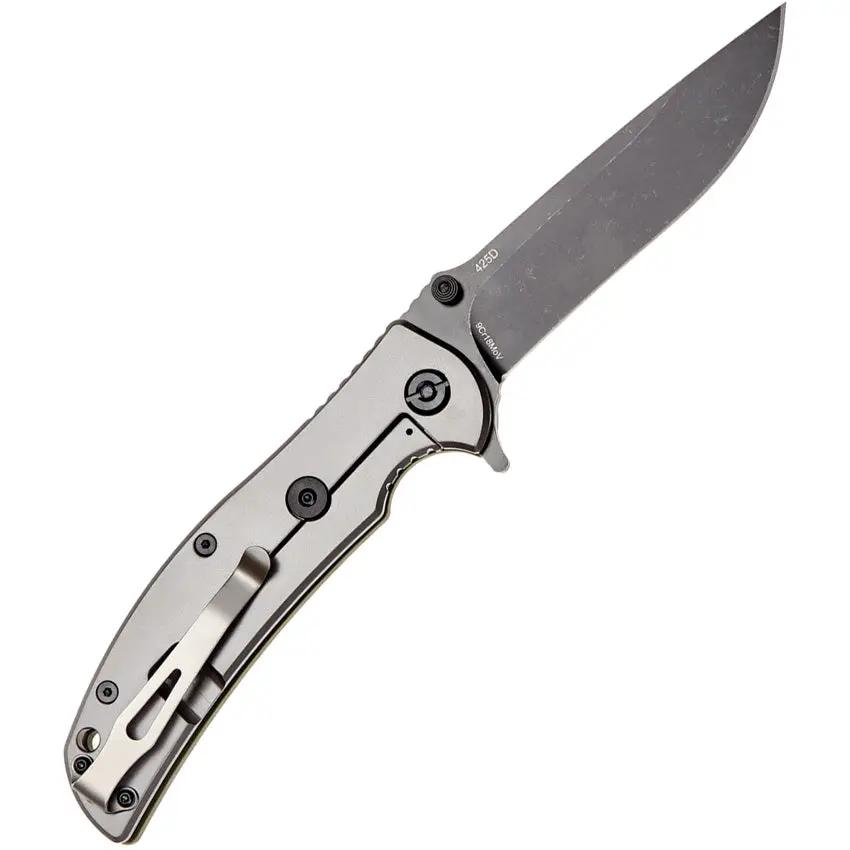 Skif Knives Urbanite Framelock Olive G10 - 9Cr18MoV Stonewashed Blade With Extended Tang And Lanyard by SKIF Knives