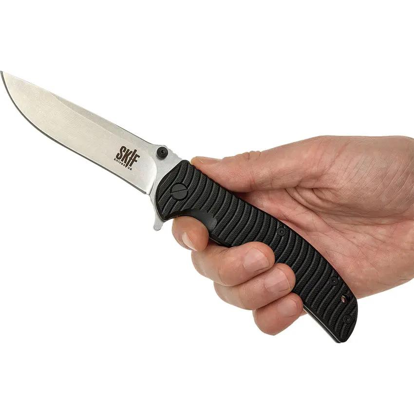 SKIF Knives Urbanite Framelock SW Black 425SE - 9Cr18MoV Blade, Textured G10 Handle, Extended Tang by SKIF Knives