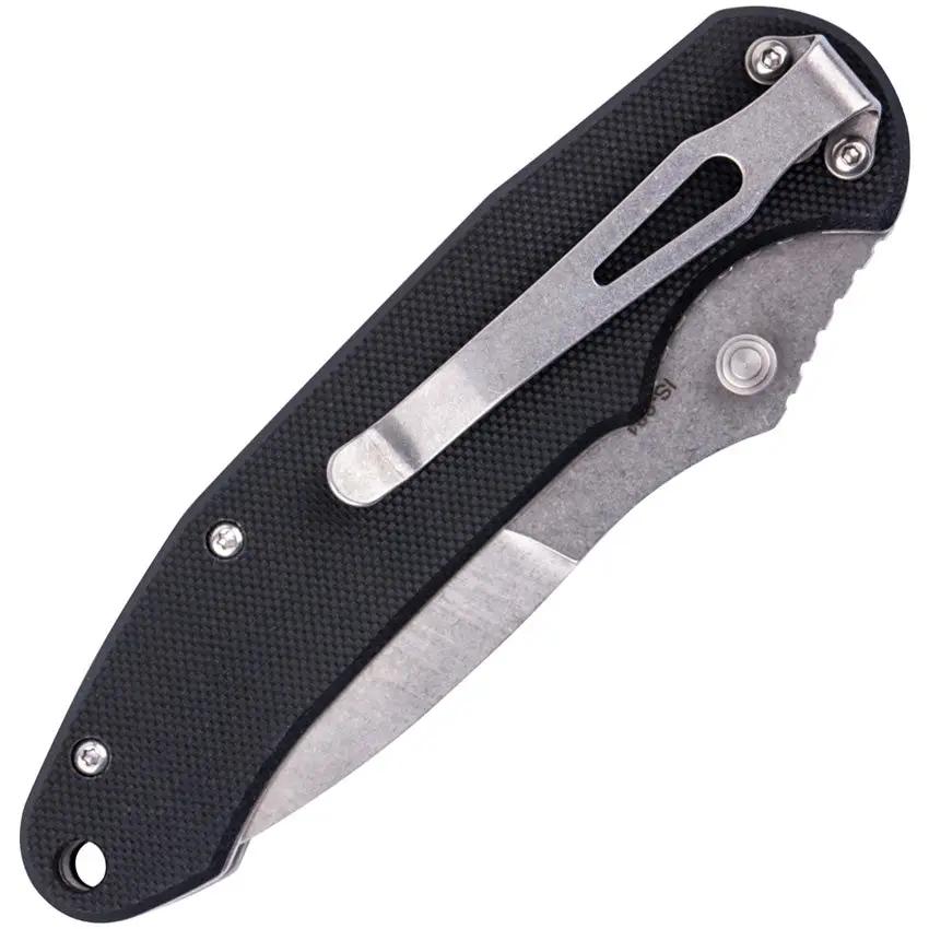 SKIF Knives Mouse Linerlock SW Black IS001B - Stonewash 8Cr13MoV Blade Black G10 Handle by SKIF Knives