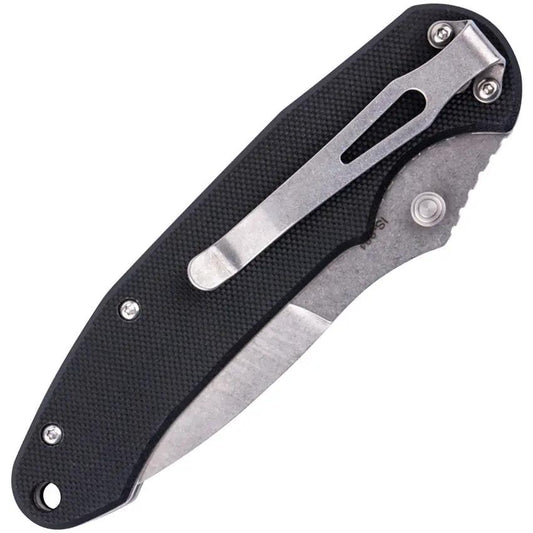 SKIF Knives Mouse Linerlock SW Black IS001B - Stonewash 8Cr13MoV Blade Black G10 Handle by SKIF Knives