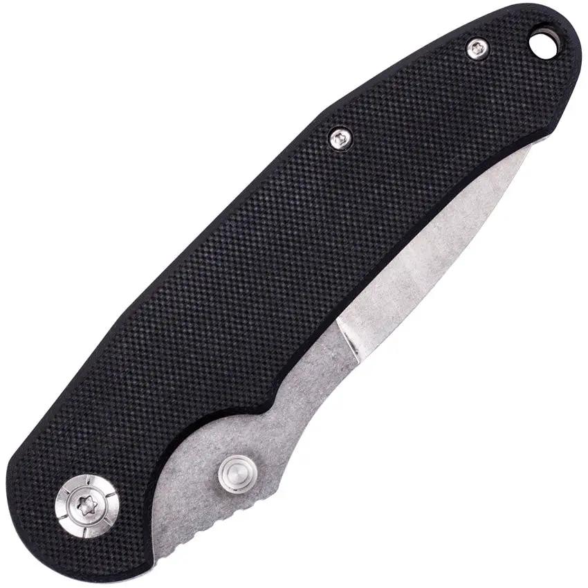 SKIF Knives Mouse Linerlock SW Black IS001B - Stonewash 8Cr13MoV Blade Black G10 Handle by SKIF Knives