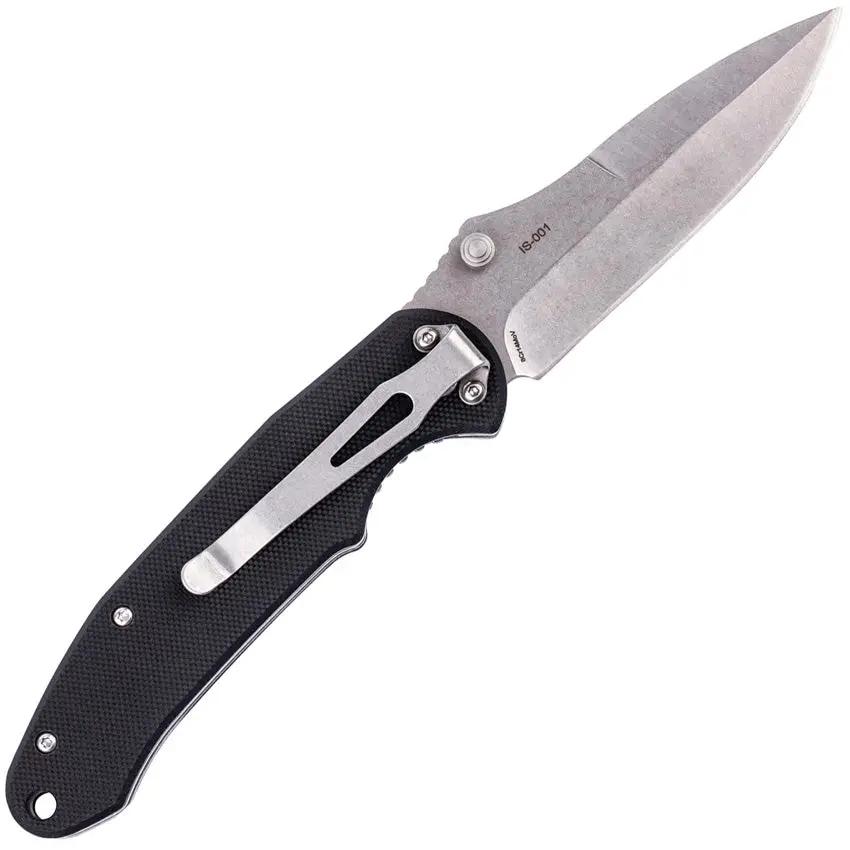 SKIF Knives Mouse Linerlock SW Black IS001B - Stonewash 8Cr13MoV Blade Black G10 Handle by SKIF Knives