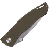 SKIF Knives Swing Linerlock SW Olive IS-002OG - 3.5 Inch Stonewashed 8Cr13MoV Blade, Olive G10 Handle by SKIF Knives