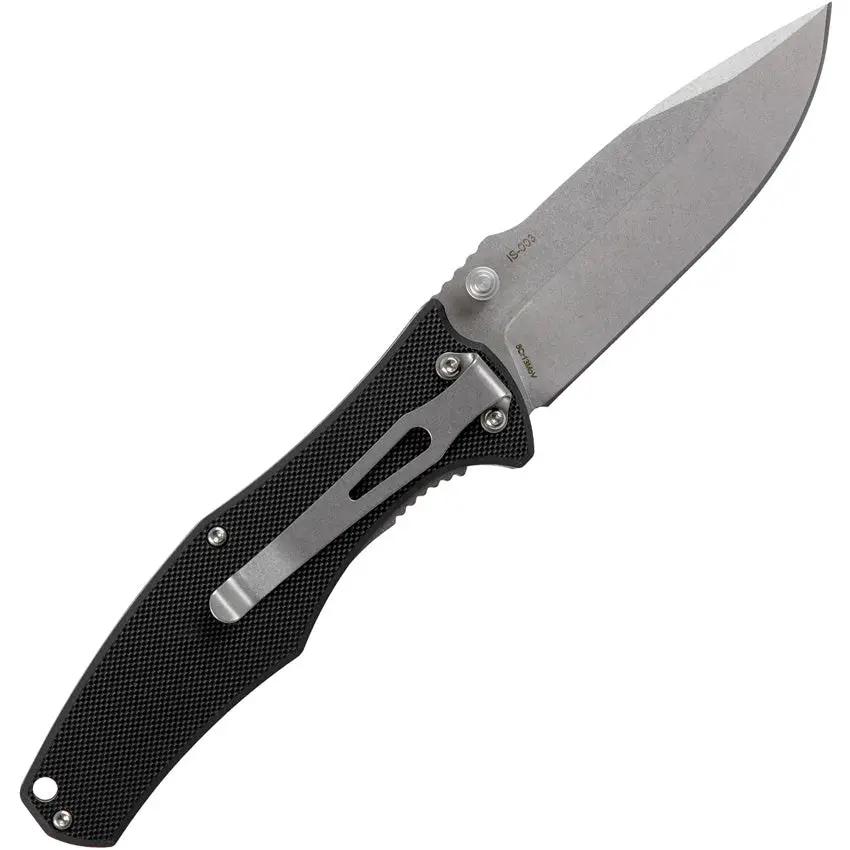 SKIF Knives Hamster Linerlock SW Black IS003B Featuring Stonewash Three and a Half Inch Blade 8Cr13MoV Black G10 by SKIF Knives
