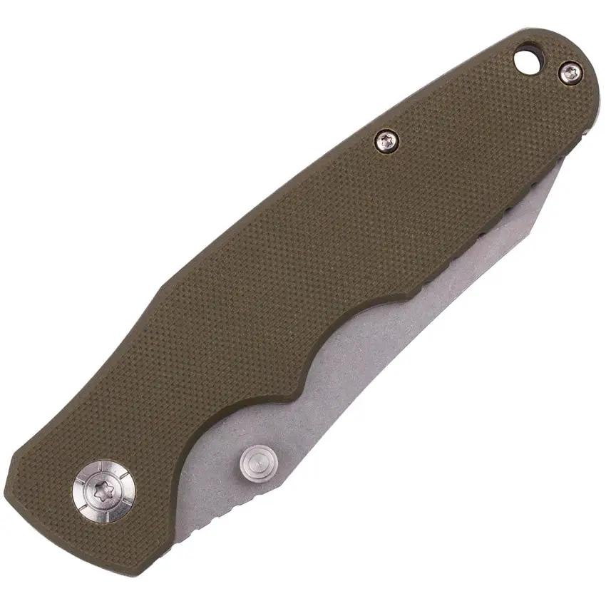 SKIF Knives Cutter Linerlock SW Olive - 3.5 Inch Stonewashed 8Cr13MoV Blade With OD Green G10 Handle by SKIF Knives