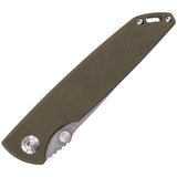 SKIF Knives Stylus Linerlock SW Olive IS-009OG - Stonewashed 8Cr13MoV Blade, Olive G10 Handle, Thumb Stud by SKIF Knives