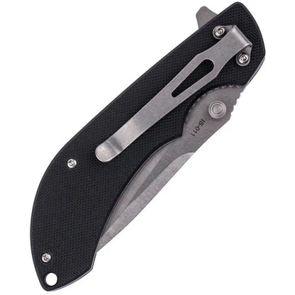 SKIF Knives Spyke Linerlock SW Black IS-011B - Stonewashed 3.5-Inch 8Cr13MoV Blade Black G10 Handle by SKIF Knives