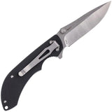 SKIF Knives Spyke Linerlock SW Black IS-011B - Stonewashed 3.5-Inch 8Cr13MoV Blade Black G10 Handle by SKIF Knives