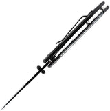 Skallywag Tactical Orca Linerlock Knife - Black Handle, Faux Carbon Fiber Inlay, Partially Serrated 420 Stainless by Skallywag Tactical