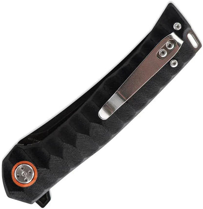 Skallywag Tactical Sao Feng Linerlock G10 Knife - Black PVD Coated 420 Stainless Tanto Blade by Skallywag Tactical