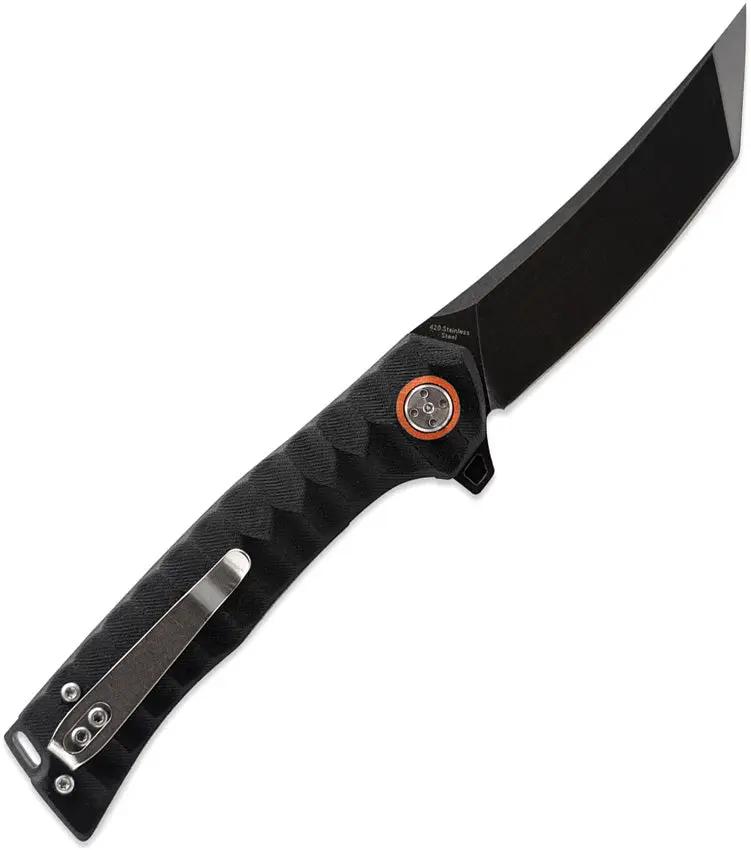 Skallywag Tactical Sao Feng Linerlock G10 Knife - Black PVD Coated 420 Stainless Tanto Blade by Skallywag Tactical