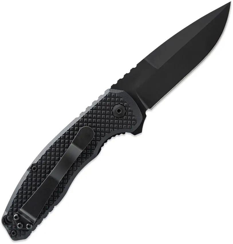 Skallywag Tactical Sentrax Linerlock - Black PVD 154CM Blade With G10 Handle And Extended Tang, Pocket Clip by Skallywag Tactical