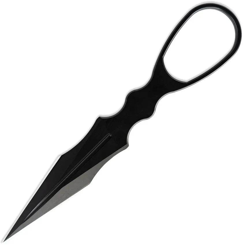 Skallywag Tactical D2 Dagger - Black PVD Coated D2 Tool Steel Blade, One-Piece Construction, Finger Ring by Skallywag Tactical