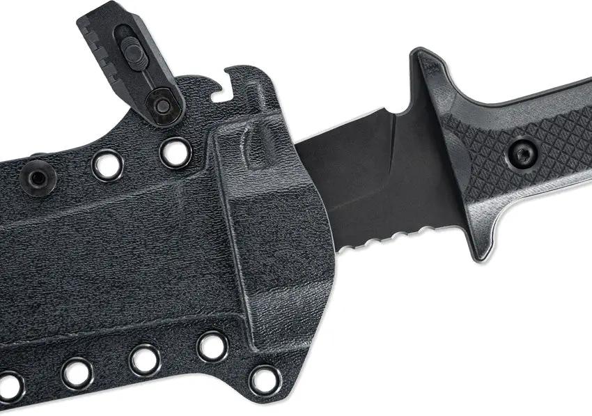 Skallywag Tactical Riptide Fixed Blade Spear - 6.38in Black PVD D2 Blade, Full Tang, G10 Handle, Kydex Sheath by Skallywag Tactical