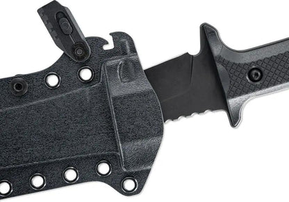 Skallywag Tactical Riptide Fixed Blade Spear - 6.38in Black PVD D2 Blade, Full Tang, G10 Handle, Kydex Sheath by Skallywag Tactical
