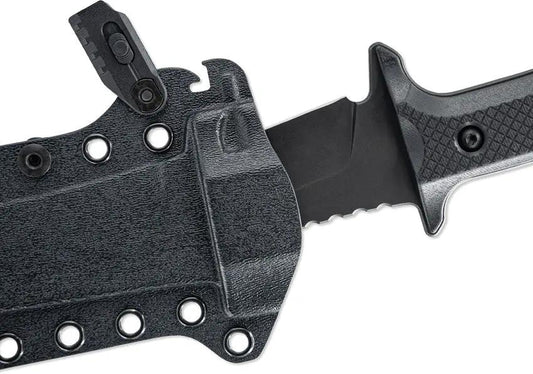 Skallywag Tactical Riptide Fixed Blade Spear - 6.38in Black PVD D2 Blade, Full Tang, G10 Handle, Kydex Sheath by Skallywag Tactical