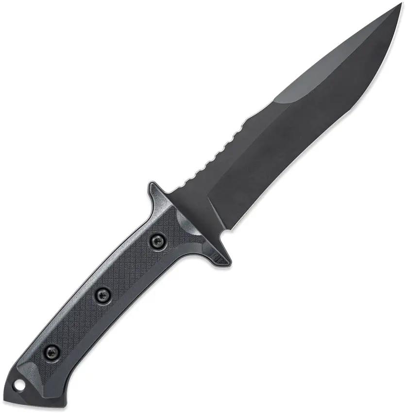 Skallywag Tactical Riptide Fixed Blade Spear - 6.38in Black PVD D2 Blade, Full Tang, G10 Handle, Kydex Sheath by Skallywag Tactical