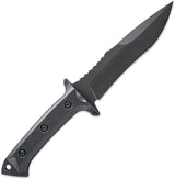 Skallywag Tactical Riptide Fixed Blade Spear - 6.38in Black PVD D2 Blade, Full Tang, G10 Handle, Kydex Sheath by Skallywag Tactical