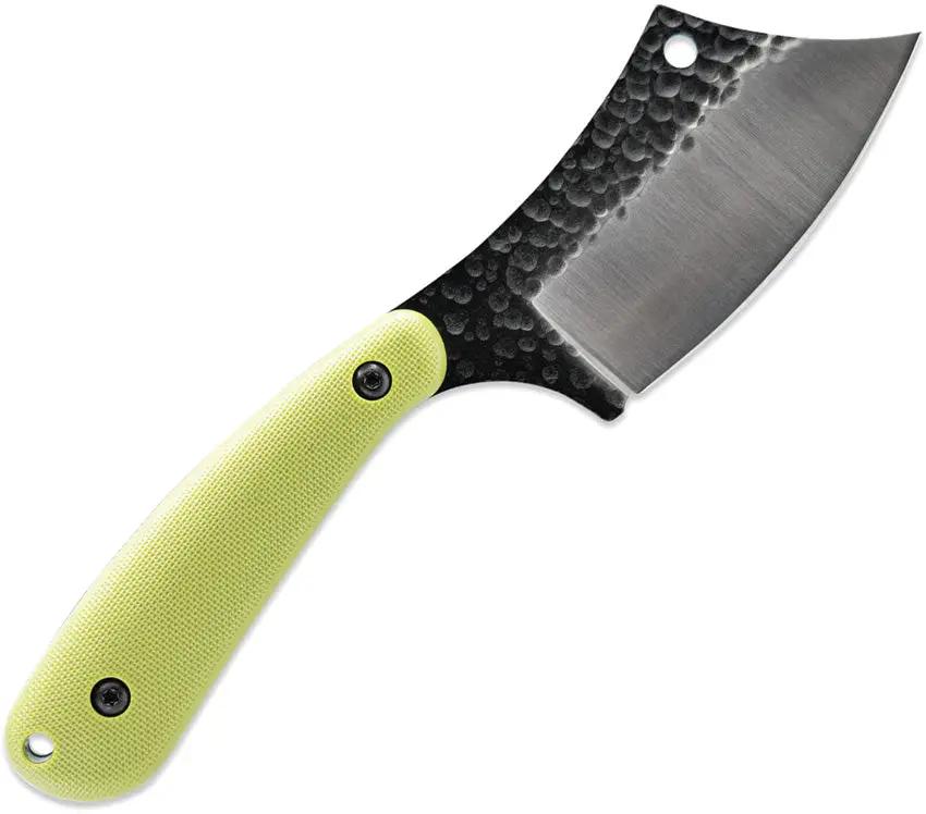 Skallywag Tactical Mantis Fixed Blade Knife - Full Tang PVD Coated Hammered Cleaver Blade With Green Nylon Handle by Skallywag Tactical