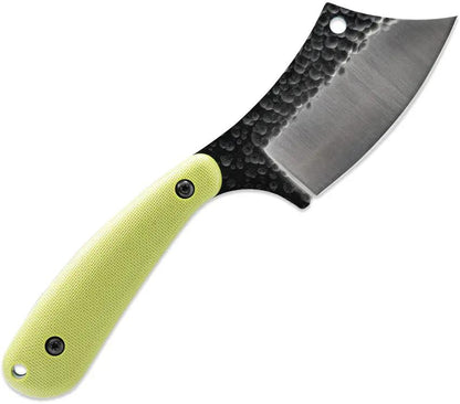 Skallywag Tactical Mantis Fixed Blade Knife - Full Tang PVD Coated Hammered Cleaver Blade With Green Nylon Handle by Skallywag Tactical