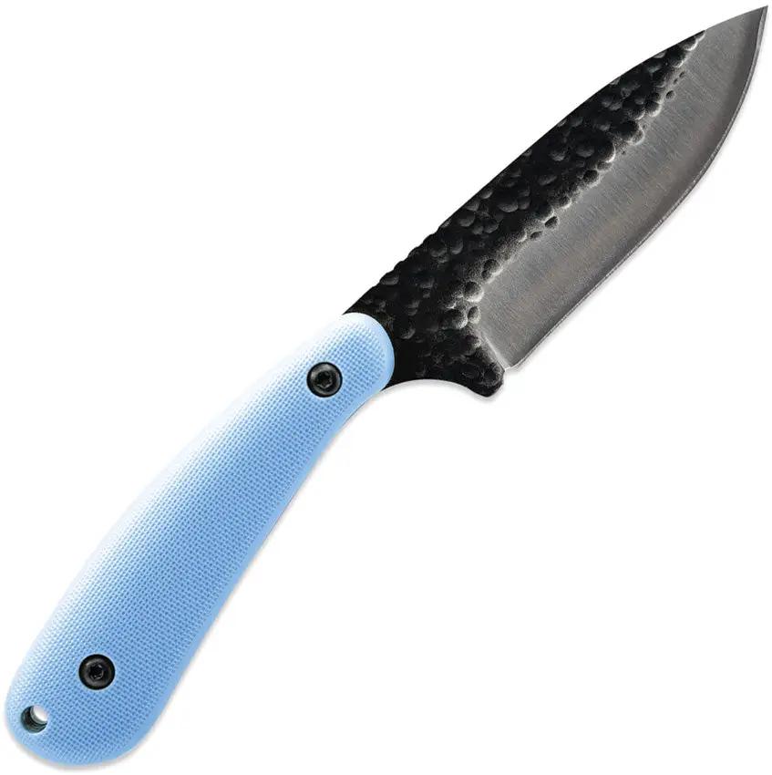 Skallywag Tactical Fireside Fixed Blade Knife - Blue Nylon Handle, Full Tang, PVD Coated Blade by Skallywag Tactical