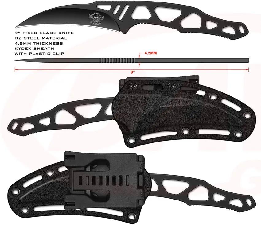 Skallywag Tactical Peg Leg Fixed Blade 9 Inch Overall Black PVD 80CrV2 Blade Skeletonized Handle by Skallywag Tactical