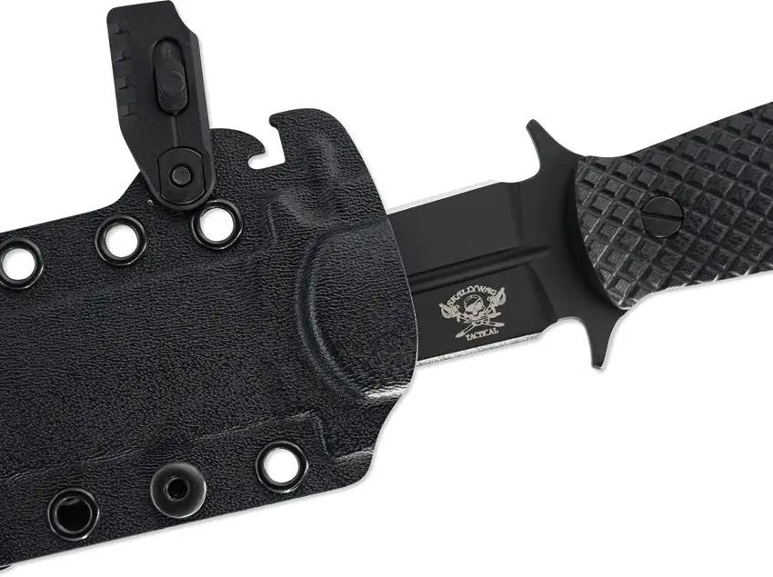Skallywag Tactical The Malice Fixed Blade - Black PVD Coated Double Edge Bohler K340 ISODUR Blade by Skallywag Tactical
