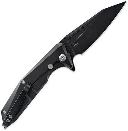 Skallywag Tactical Shadow Beard Framelock - Black PVD Coated D2 Tool Steel Blade G10 Handle Carbon Fiber Inlay by Skallywag Tactical