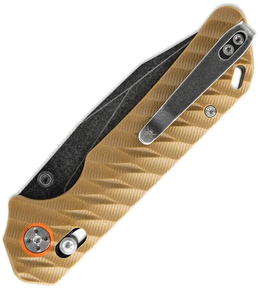 Skallywag Tactical Mako 2 Axis Lock Desert Tan Knife - D2 Tool Steel Blade, Desert Tan G10 by Skallywag Tactical