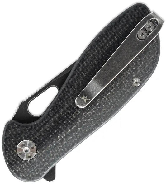 Skallywag Tactical Mudskipper Linerlock Knife - 14C28N Sandvik Stainless Tanto Blade With Black Micarta Handle by Skallywag Tactical