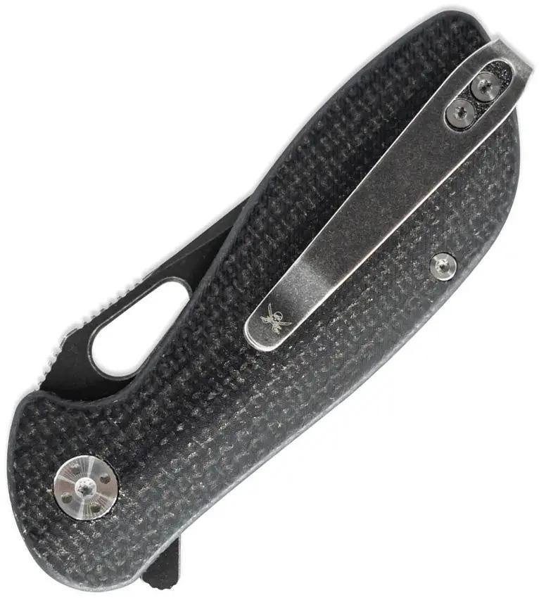 Skallywag Tactical Mudskipper Linerlock Knife - 14C28N Sandvik Stainless Tanto Blade With Black Micarta Handle by Skallywag Tactical