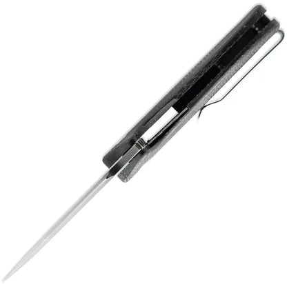 Skallywag Tactical Mudskipper Linerlock Knife - 14C28N Sandvik Stainless Tanto Blade With Black Micarta Handle by Skallywag Tactical