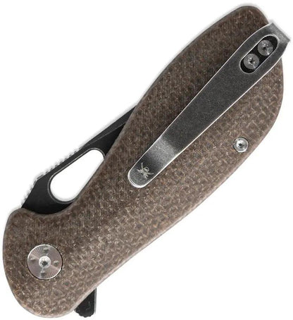 Skallywag Tactical Mudskipper Linerlock - Brown Micarta Handle 14C28N Sandvik Tanto Blade by Skallywag Tactical