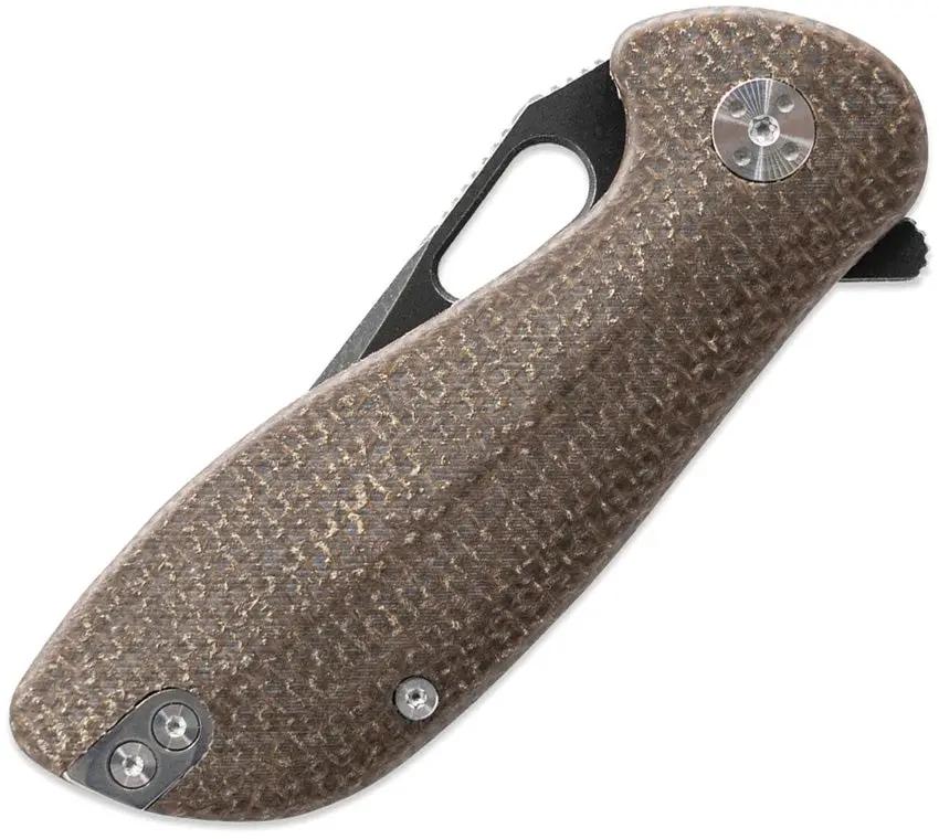 Skallywag Tactical Mudskipper Linerlock - Brown Micarta Handle 14C28N Sandvik Tanto Blade by Skallywag Tactical