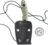 Skallywag Tactical The Mini Neck Knife OD Green - Compact 2 Inch 420 Stainless Blade with Full Tang and Neck Sheath by Skallywag Tactical