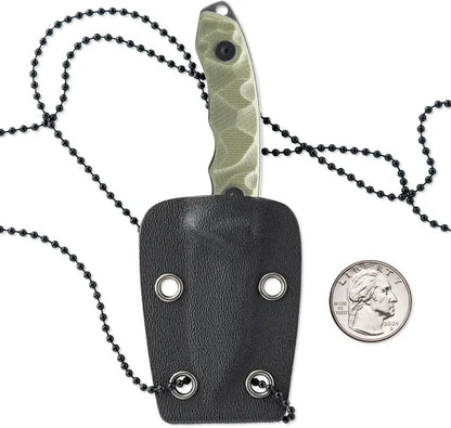 Skallywag Tactical The Mini Neck Knife OD Green - Compact 2 Inch 420 Stainless Blade with Full Tang and Neck Sheath by Skallywag Tactical