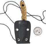 Skallywag Tactical The Mini Neck Knife Desert MINI TAN - Compact 2-Inch Black Stonewash Blade With Desert Tan G10 Handle by Skallywag Tactical