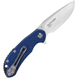 Steel Will Cutjack C22M-1BL Linerlock Knife - 4 Inch Closed, 3 Inch Satin D2 Drop Point Blade, Blue FRN Handle by Steel Will